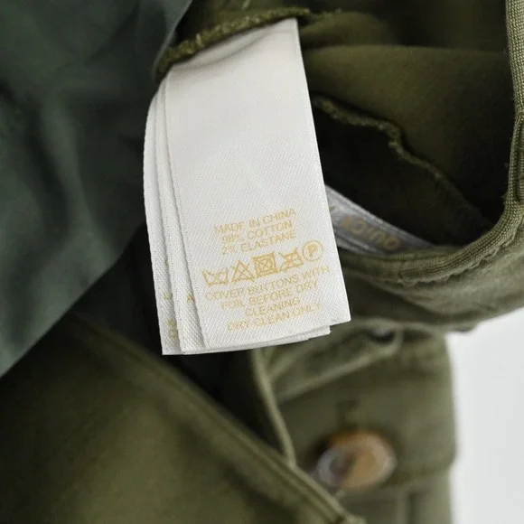 Kate Spade Havana Alma Green Cargo Pants Size 00 Slim Cropped Pocket Zip Trouser - Picture 7 of 12